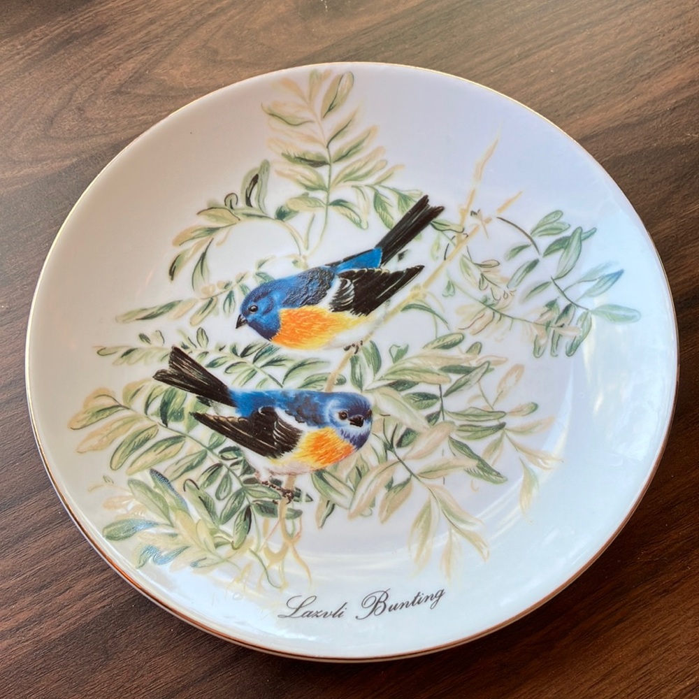 Pretty china decorative plate with birds! Excellent condition. Made in Korea.